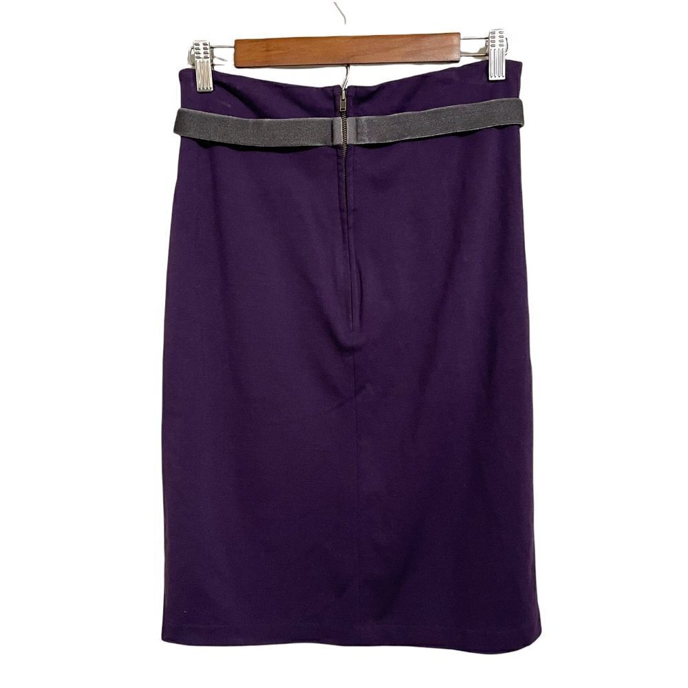 Girls From Savoy Anthropologie Women's Purple Velvet Ribbon Pencil Skirt Size 2 - Picture 9 of 9